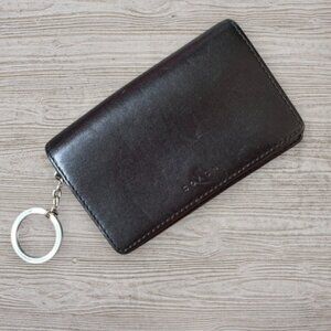 COACH Vintage 6994 Black Leather Key Card Holder Multi-Function Wallet Bag